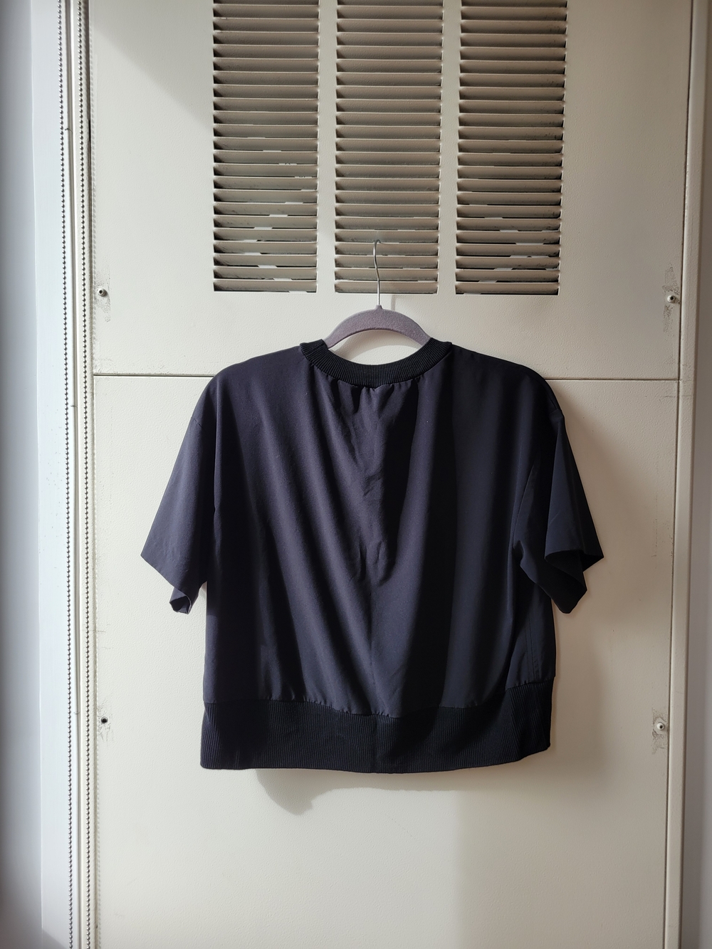 Athleta Black Ribbed-Neck Tee - Picture 2 of 5